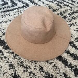 ASN Wool Blend Camel Tan Hat The Harper Floppy Felt Packable Fedora Women's